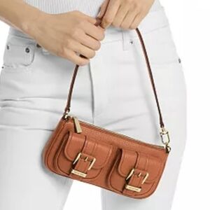 Michael Kors Zoe Small Pebbled Leather Covertible Pochette Purse NWT